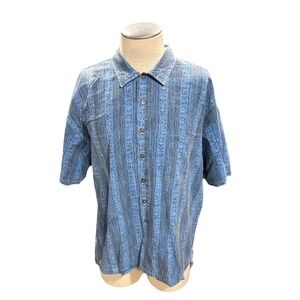 Hobie men's polo shirt Kayak Large Button Down Blue Black‎ Short Sleeve Fishing